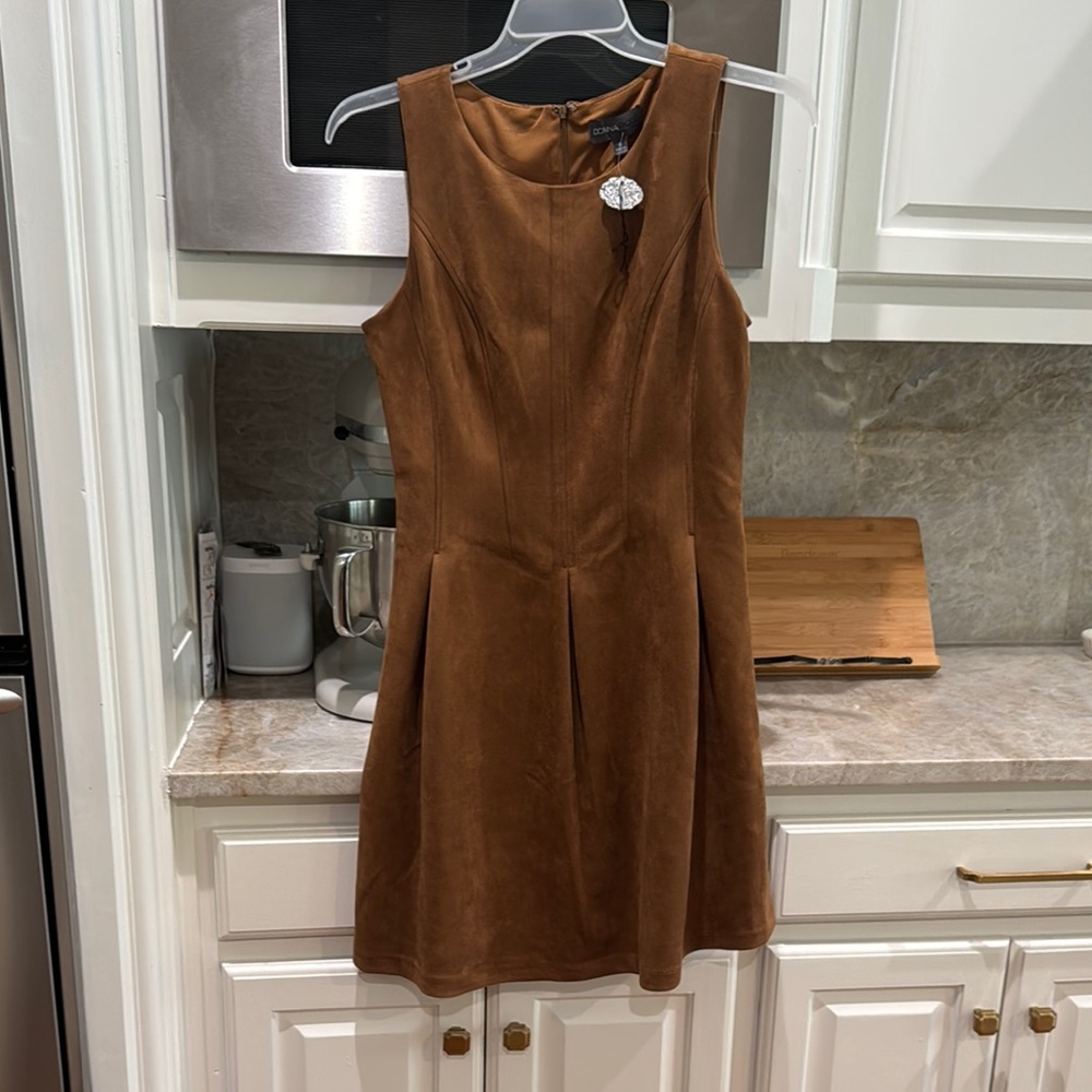 Donna Ricco Brown Sleeveless Dress